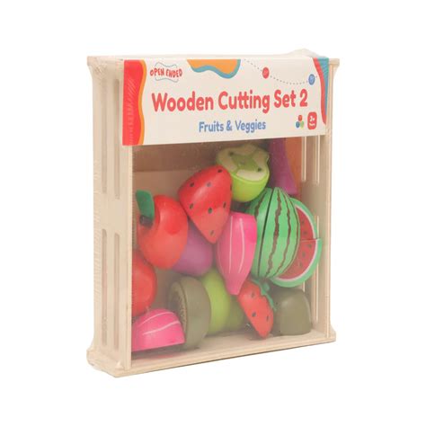Open Ended Wooden Cutting Set 2- Fruits & Veggies (7 pcs set) – Antling ...