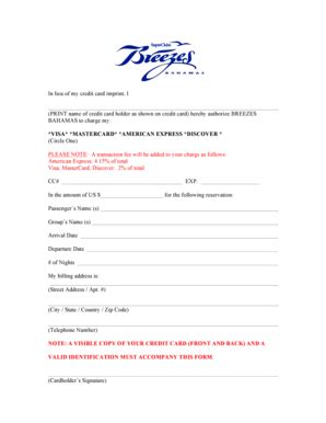 Credit Card Authorization Form - Blank Fillable Template | Fill Out ...