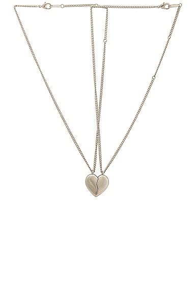 Balenciaga Love Lock Double Necklace in Silver | FWRD