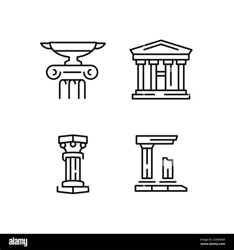Ancient Greece Column Icons Stock Vector Image & Art - Alamy