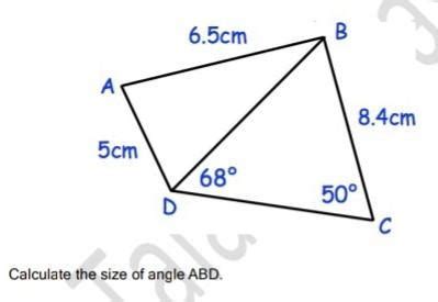 calculate the size/area of ABD - Brainly.in