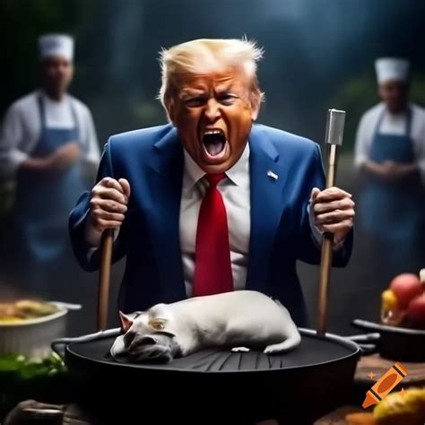 Trump dining at Mar-A-Lago with Grim Reaper beckoning behind him, hyper ...