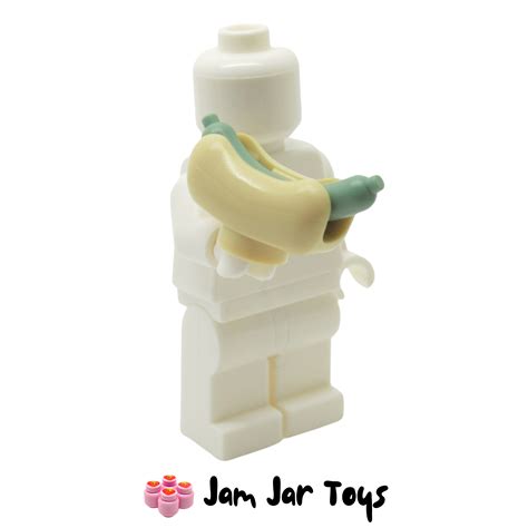 LEGO Tan Hot Dog Bun and and Green Sausage. KF40