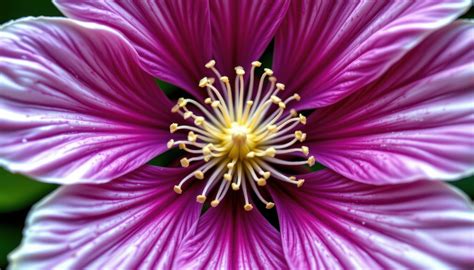 close up view of a clematis flower showing its layered petals and vivid ...