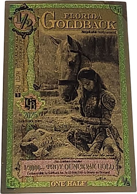 ½ Goldback (Florida) - United States – Numista
