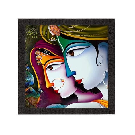 Face Of Radha Krishna Satin Matt Texture UV Art Painting - eCraftIndia ...