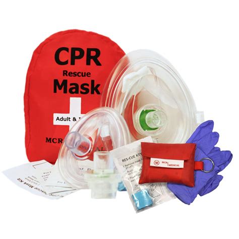 Adult/Child & Infant CPR Mask with 2 Valves & CPR Res-Cue Mask Key ...