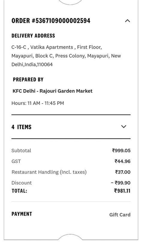 KFC India Complaints & Reviews