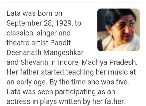write a biography on Lata Mangeshkar - Brainly.in
