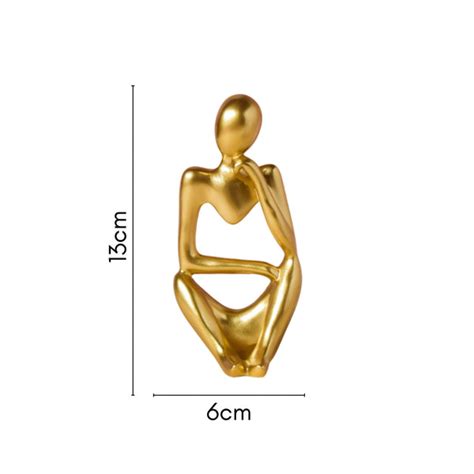 Home Décor - Gold Sitting Showpiece Thinking For Room Décor |Nestasia