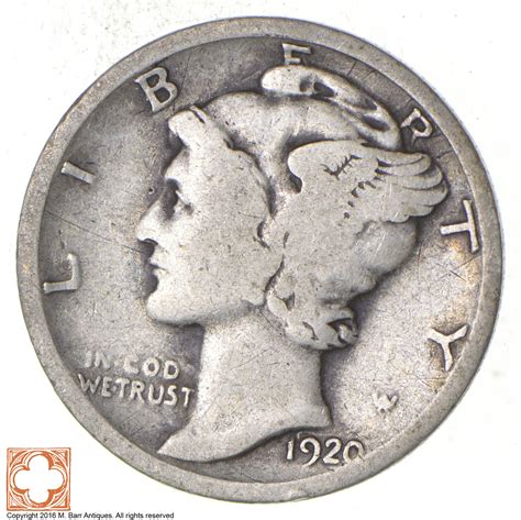 Roaring 1920'S - 1920 Mercury Liberty Head Silver Dime | Property Room