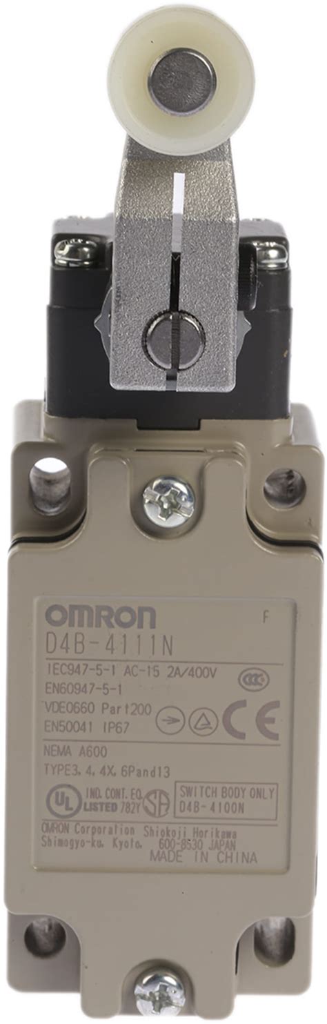 D4B-4111N Omron | Omron D4B-N Series Roller Lever Interlock Switch, NO ...