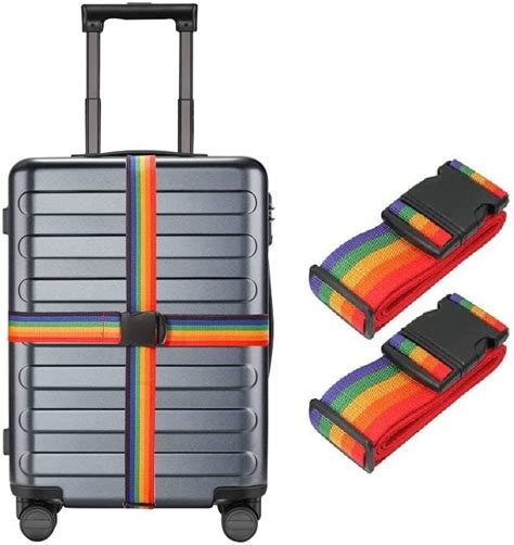 Inditradition (Pack of 2) Adjustable Nylon Luggage Straps Belt ...