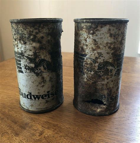 Vintage 1930s Budweiser 12oz Silver Flat Top Anheuser-Busch Lager Beer ...