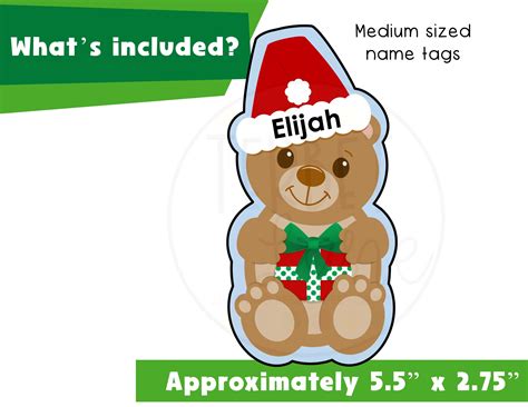 Editable Christmas Bear Cubby Tags | Winter Cubby Name Tags | Made By ...