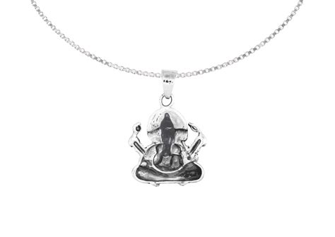 Seated Ganeshji Silver Pendant for Men | Orionz Jewels