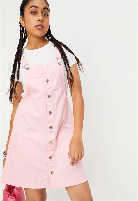 Buy Girls Solid Denim Pinafore Dress Online at just Rs. 899.0 ...