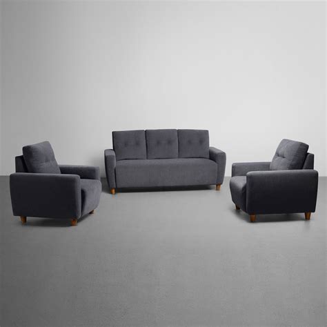 Buy Sleepyhead Yolo 1 Seater Grey Fabric Sofa Online at Best Price