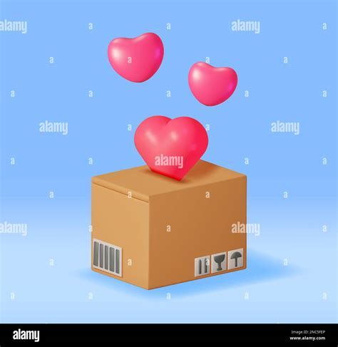3D Cardboard Box with Hearts Inside Stock Vector Image & Art - Alamy