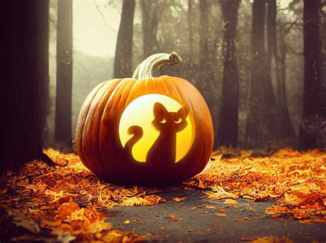 60 Cat Pumpkin Carving: Cute Designs & Free Stencils For Halloween ...