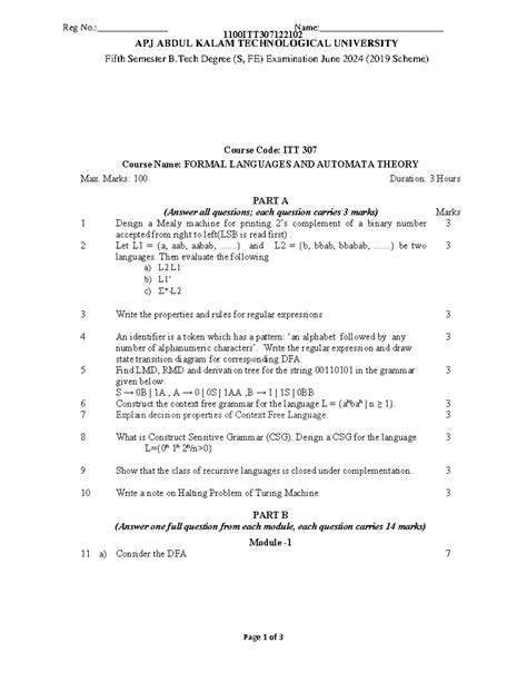 ITT307-QP - question paper - 1100ITT Page 1 of 3 Course Code: ITT 307 ...