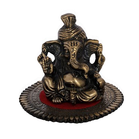 Pagdi Ganesh Murti | Metal Ganesh Murti With Pagdi & Round Base ...