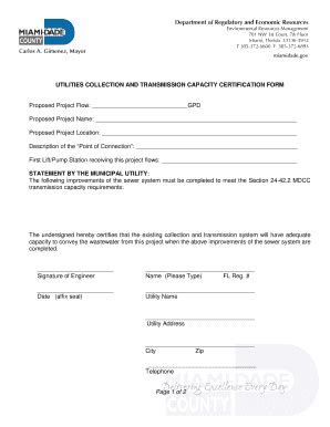 RER UTILITIES COLLECTION AND TRANSMISSION CAPACITY CERTIFICATION ...