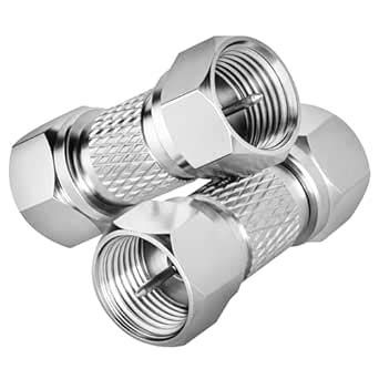 Buy Male to Male Coax Connector, 2-Pack 75 Ohm F Type Coaxial Cable ...