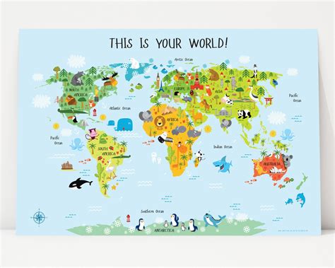 Basic World Map for Kids 的图像结果