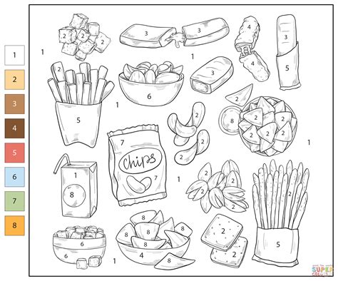 Snack Coloring Pages 的图像结果