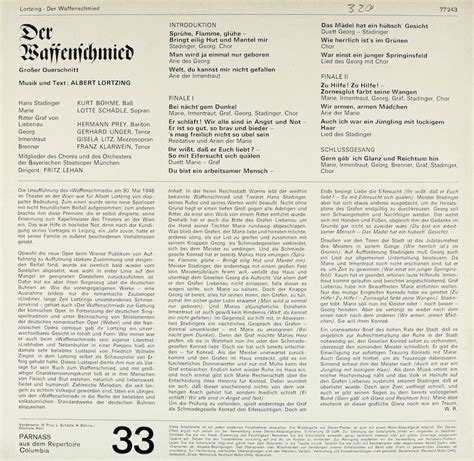 Fritz Lehan. Orchester der Bayerischen Staatsoper München. Lortzing ...