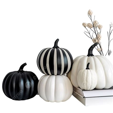 Black And White Pumpkins, Home Decoration For Halloween In The Modern ...
