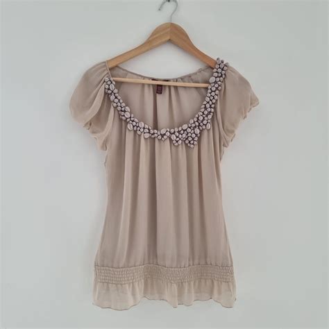 Ted Baker Women's Tan Blouse | Depop