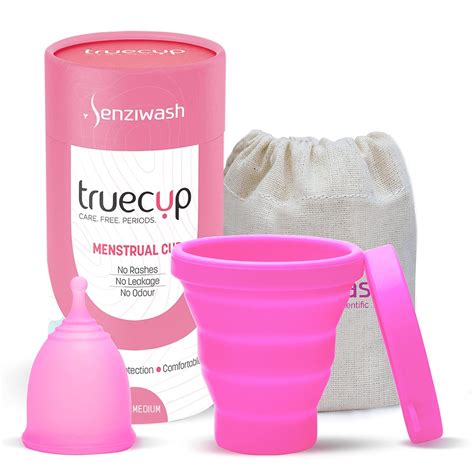Senziwash Truecup Reusable Medium Menstrual Cup & Sterilizer Cup Care ...