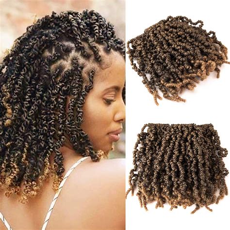 Buy 3 Packs Short Curly Spring Pre-twisted Braids Synthetic Crochet ...