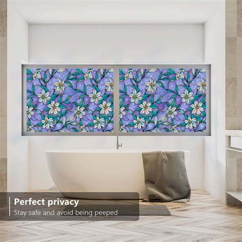 Buy Coavas Stained Glass Window Film Privacy Decorative Static Cling ...
