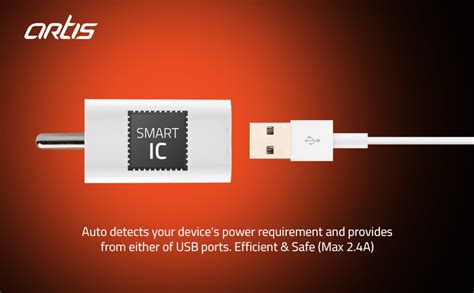 Artis U200 2.4A USB Wall Charger Adapter/BIS Certified/Indian Plug with ...