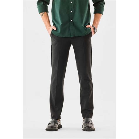 Buy Snitch Men Black Checks Regular Fit Formal Trouser Online
