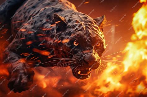 Premium Photo | A closeup of a tiger engulfed in flames symbolizing the ...