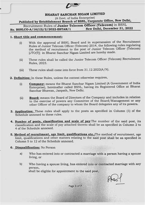 BSNL Recruitment 2023 Junior Telecom Officer (Telecom) – 11705 Posts