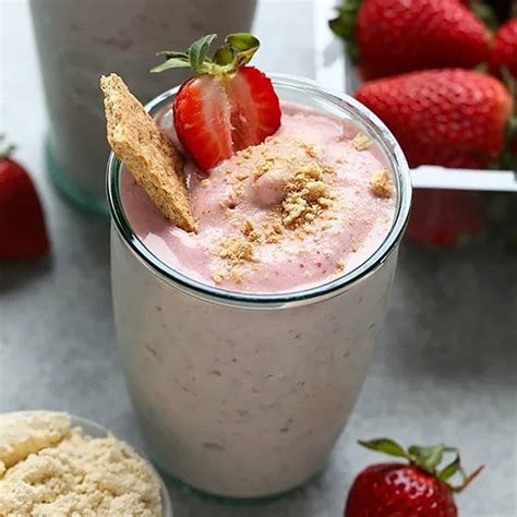 Strawberry Protein Shake (19g protein!) - Fit Foodie Finds