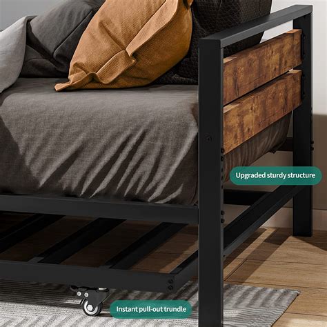 Buy YITAHOME Twin Daybed with Pull Out Trundle / Steel Slat Support ...