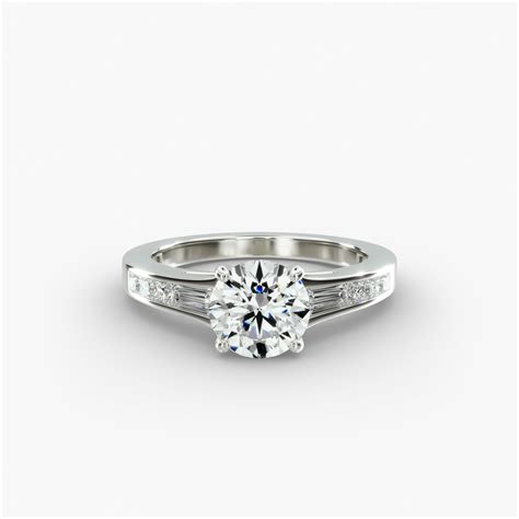 Engagement Ring With Channel Set Tapered Baguette And Princess Cut ...