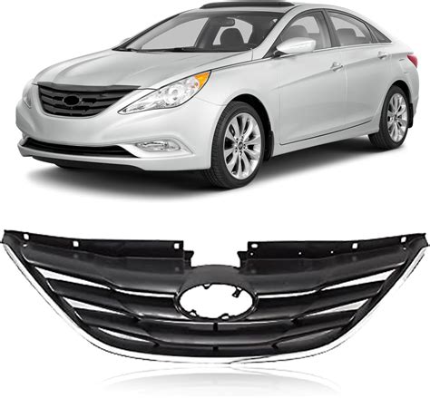 Amazon.com: PIT66 Front Grille Assembly Grill Chrome Compatible with Hyundai Sonata 2011 2012 ...