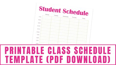 Class Schedule Printable 的图像结果