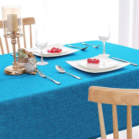 Buy MallowWorld Washable Jute Fabric Stripe Square Table Cover Heat ...