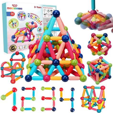 Wembley Magnetic Roundels Stick Building for Kids Toys for Girls 3 ...