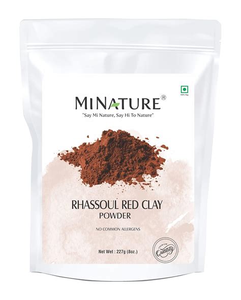 Buy mi nature Rhassoul Red Clay Powder For Face Deep Cleansing,Even ...