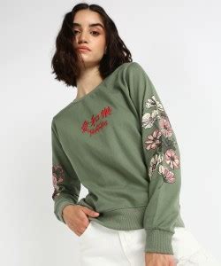 Tokyo Talkies Full Sleeve Embroidered Women Sweatshirt - Buy Tokyo ...