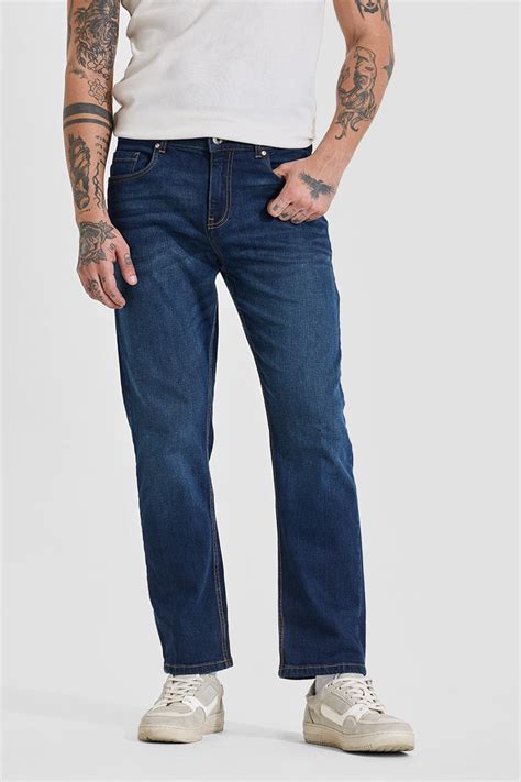 Buy Men's Indigo Blue Mid Rise Slim Fit Jeans Online | Snitch – SNITCH